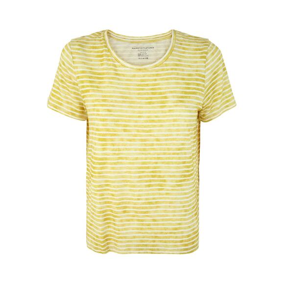 MAJESTIC FILATURES Linen Blend Striped T-Shirt Tee Top 1 Neiman Marcus XS $140 - Picture 1 of 6